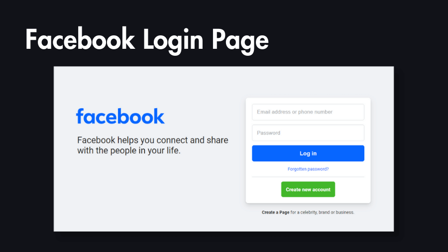 Facebook Login page using html and css